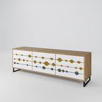 VIVID TONE 3-Door TV Stand in Oak Effect