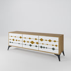 VIVID TONE 3-Door TV Stand in Oak Effect