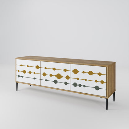 VIVID TONE 3-Door TV Stand in Oak Effect