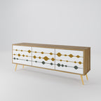 VIVID TONE 3-Door TV Stand in Oak Effect