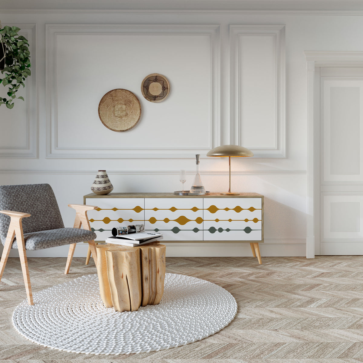 VIVID TONE TV-bänk med 3 dörrar