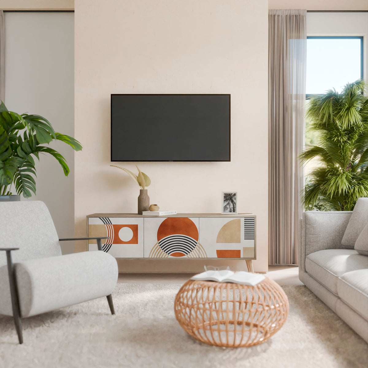 SPACE AROUND TV-bänk med 3 dörrar