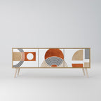 CIRCLE RHYTM 3-Door TV Stand in Oak Effect