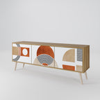 CIRCLE RHYTM 3-Door TV Stand in Oak Effect