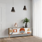 CIRCLE RHYTM 3-Door TV Stand in Oak Effect