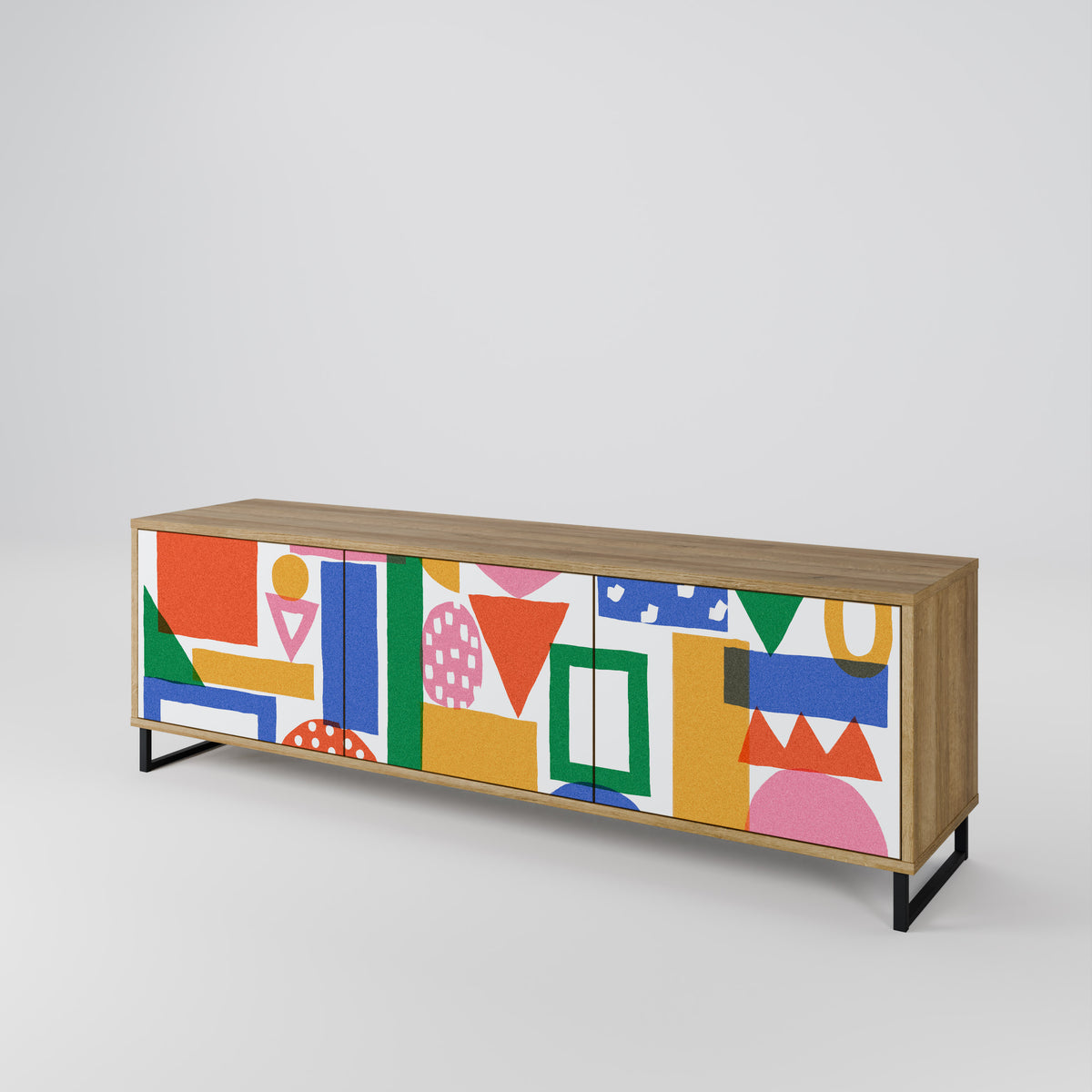 GEOMETRIC GLIMMER TV-bänk med 3 dörrar