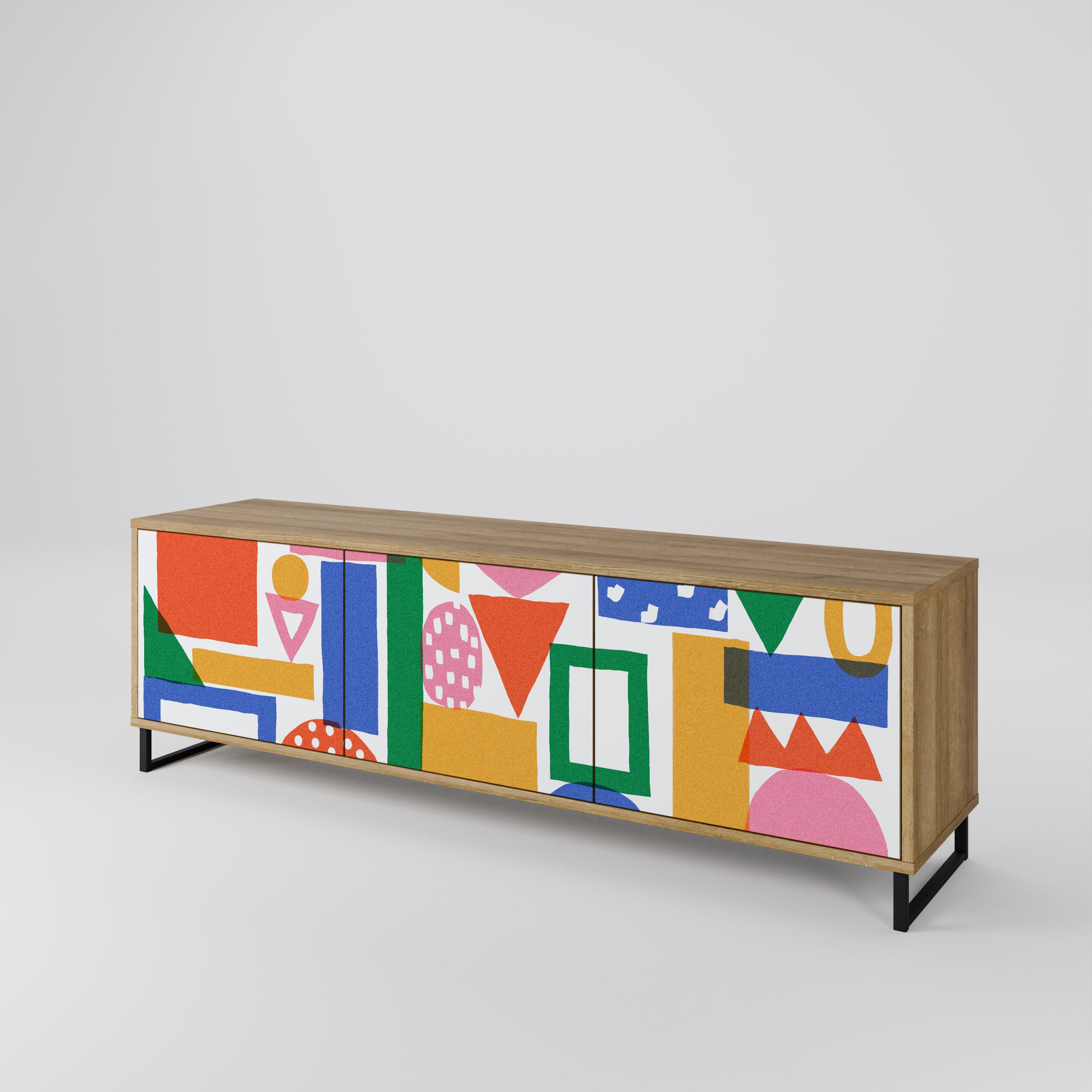 GEOMETRIC GLIMMER 3-Door TV Cabinet
