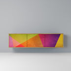 VIVID GEOMETRY 3-Door TV Stand in Oak Effect