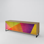 VIVID GEOMETRY 3-Door TV Stand in Oak Effect