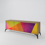 VIVID GEOMETRY 3-Door TV Stand in Oak Effect