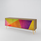 VIVID GEOMETRY 3-Door TV Stand in Oak Effect