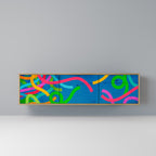 STREAMER TANGLE 3-Door TV Stand in Oak Effect