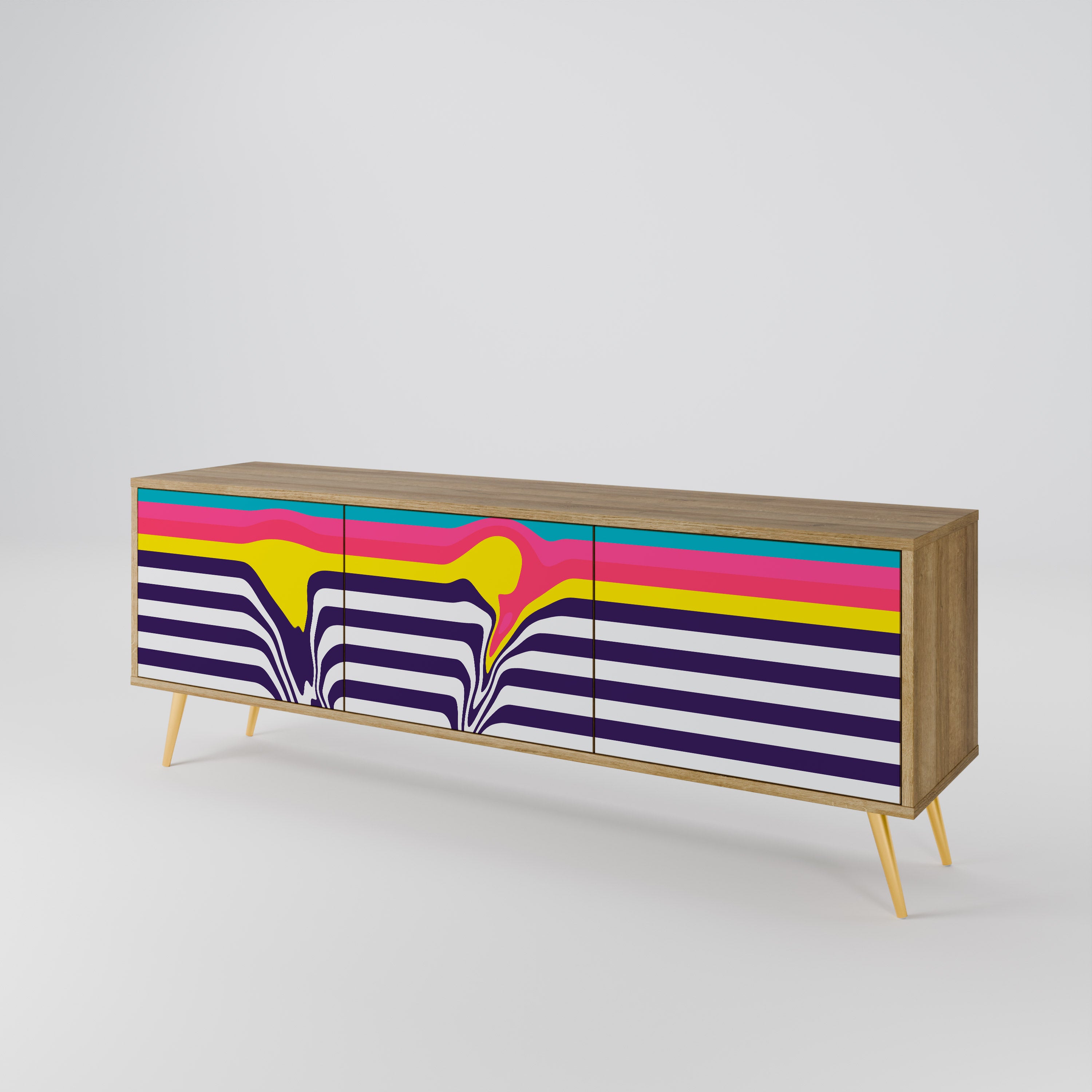 TONE COLLAPSE 3-Door TV Cabinet