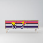 TONE COLLAPSE 3-Door TV Stand in Oak Effect