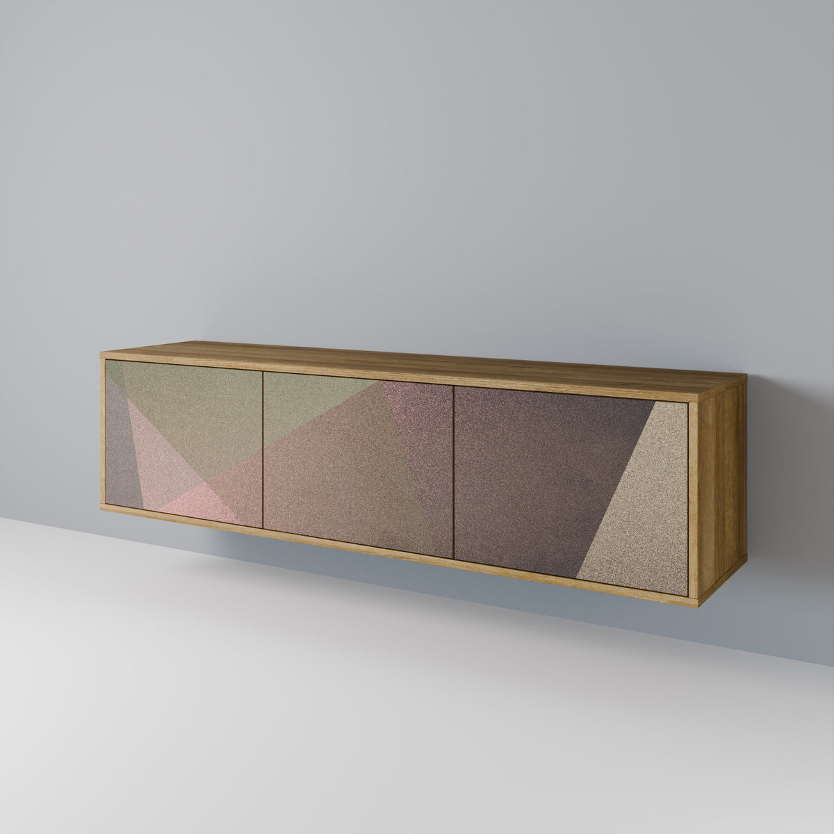 BEIGE GEOMETRY TV-bänk med 3 dörrar