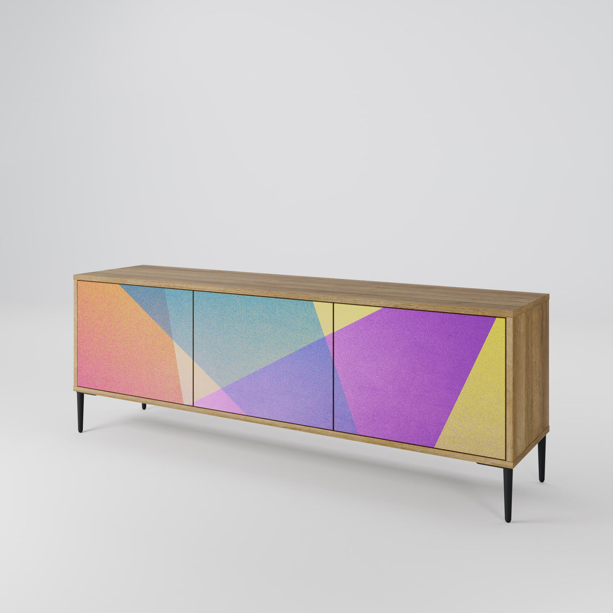 BRIGHT GEOMETRY TV-bänk med 3 dörrar