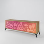IRREGULAR PINK 3-Door TV Stand in Oak Effect
