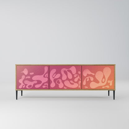 IRREGULAR PINK 3-Door TV Stand in Oak Effect