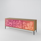 IRREGULAR PINK 3-Door TV Stand in Oak Effect