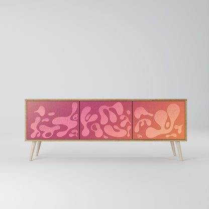 IRREGULAR PINK 3-Door TV Stand in Oak Effect
