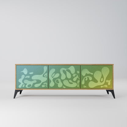 IRREGULAR BLUE 3-Door TV Stand in Oak Effect