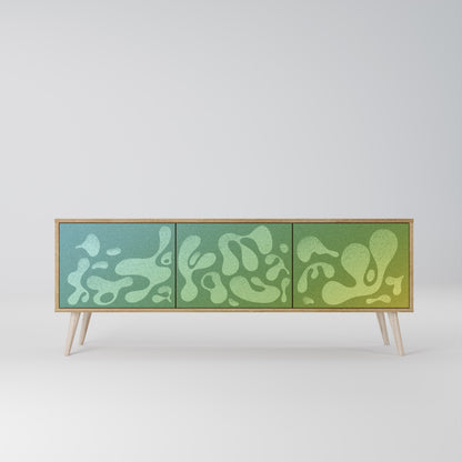IRREGULAR BLUE 3-Door TV Stand in Oak Effect