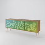 IRREGULAR BLUE 3-Door TV Stand in Oak Effect