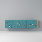 COLLECTIVE STREAM 3-Door TV Stand in Oak Effect