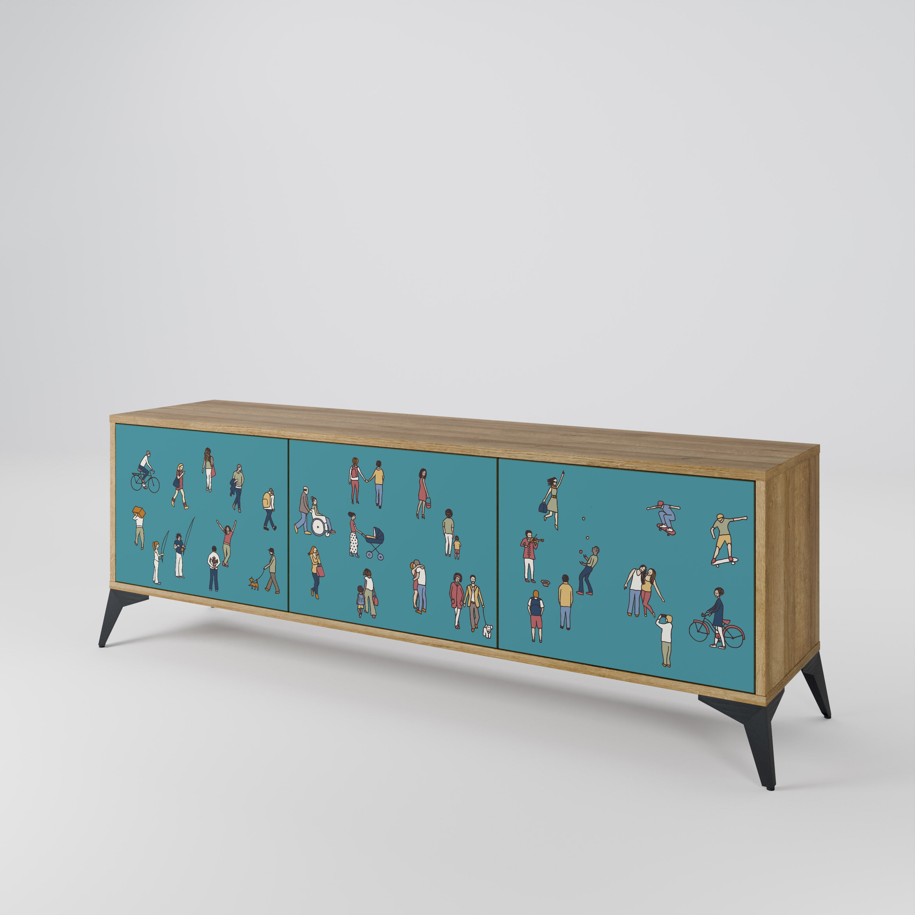 COLLECTIVE STREAM 3-Door TV Cabinet