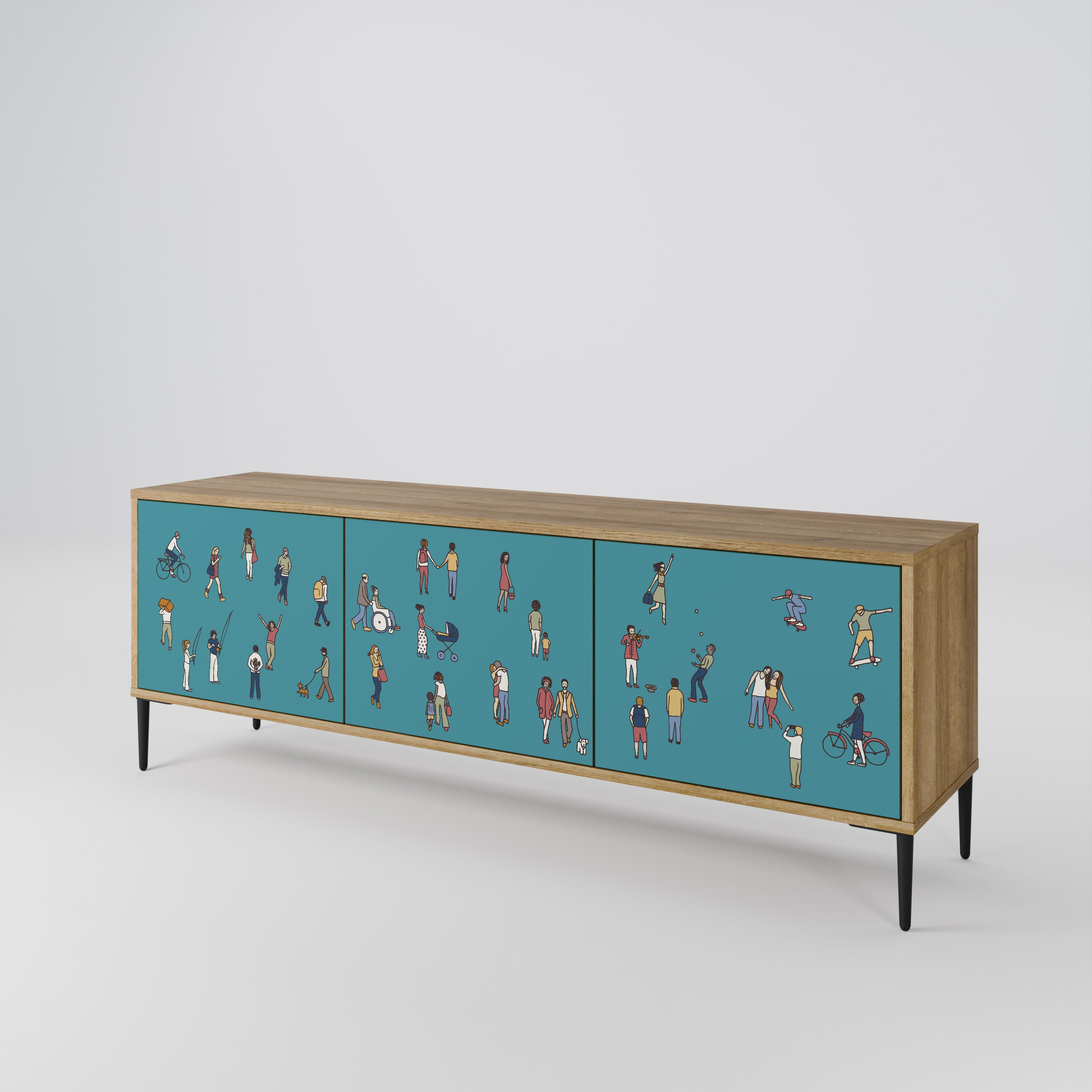 COLLECTIVE STREAM 3-Door TV Cabinet