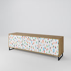 ENERGETIC SPOTS 3-Door TV Stand in Oak Effect