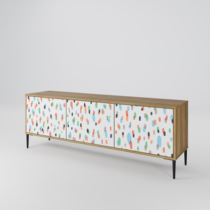 ENERGETIC SPOTS 3-Door TV Stand in Oak Effect