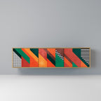 MAKESHIFT ARTISTRY 3-Door TV Stand in Oak Effect