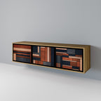 INTREPID FORMATION 3-Door TV Stand in Oak Effect