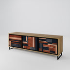 INTREPID FORMATION 3-Door TV Stand in Oak Effect