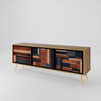 INTREPID FORMATION 3-Door TV Stand in Oak Effect