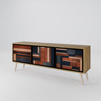 INTREPID FORMATION 3-Door TV Stand in Oak Effect