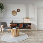 INTREPID FORMATION 3-Door TV Stand in Oak Effect