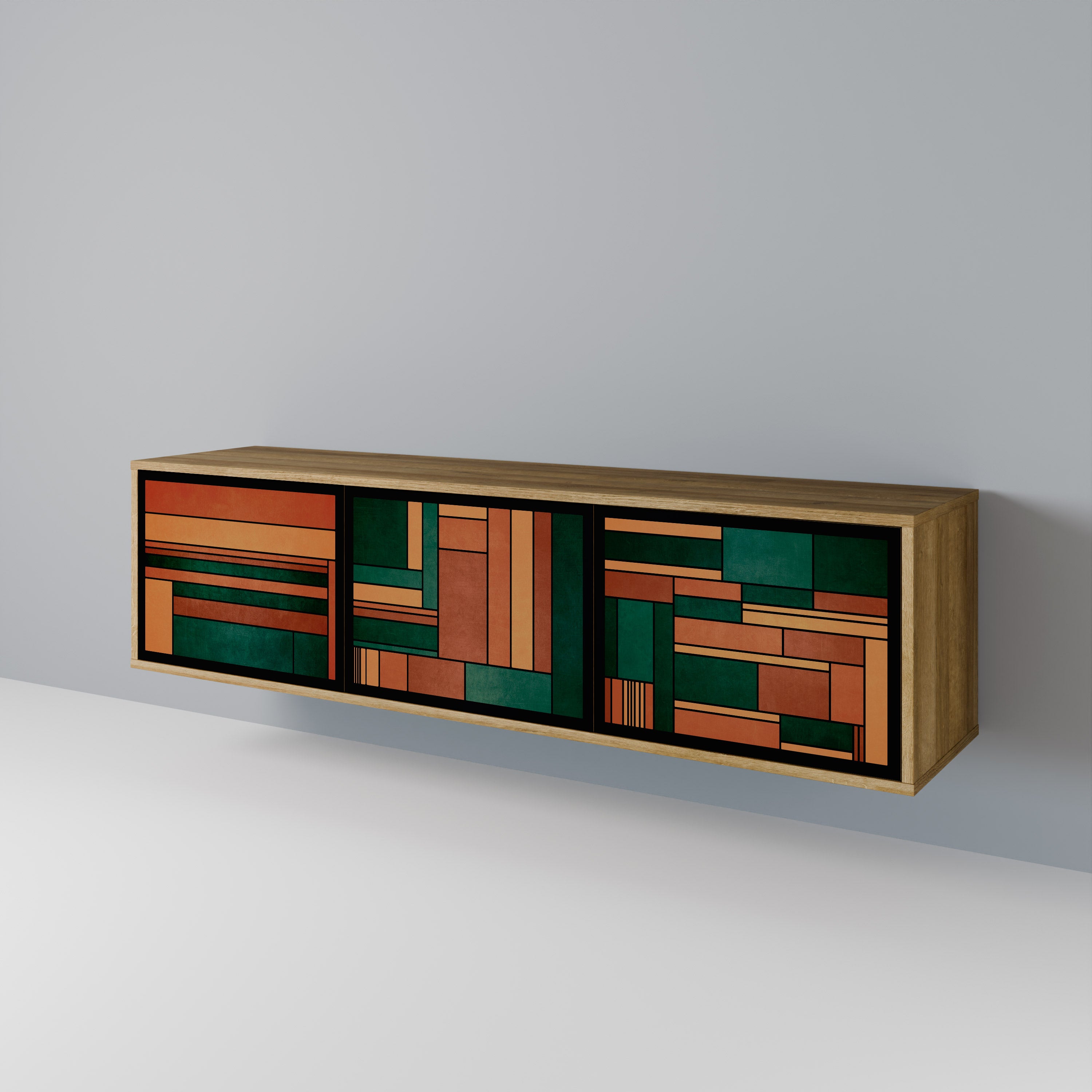 EARTHY FIGURES 3-Door TV Cabinet