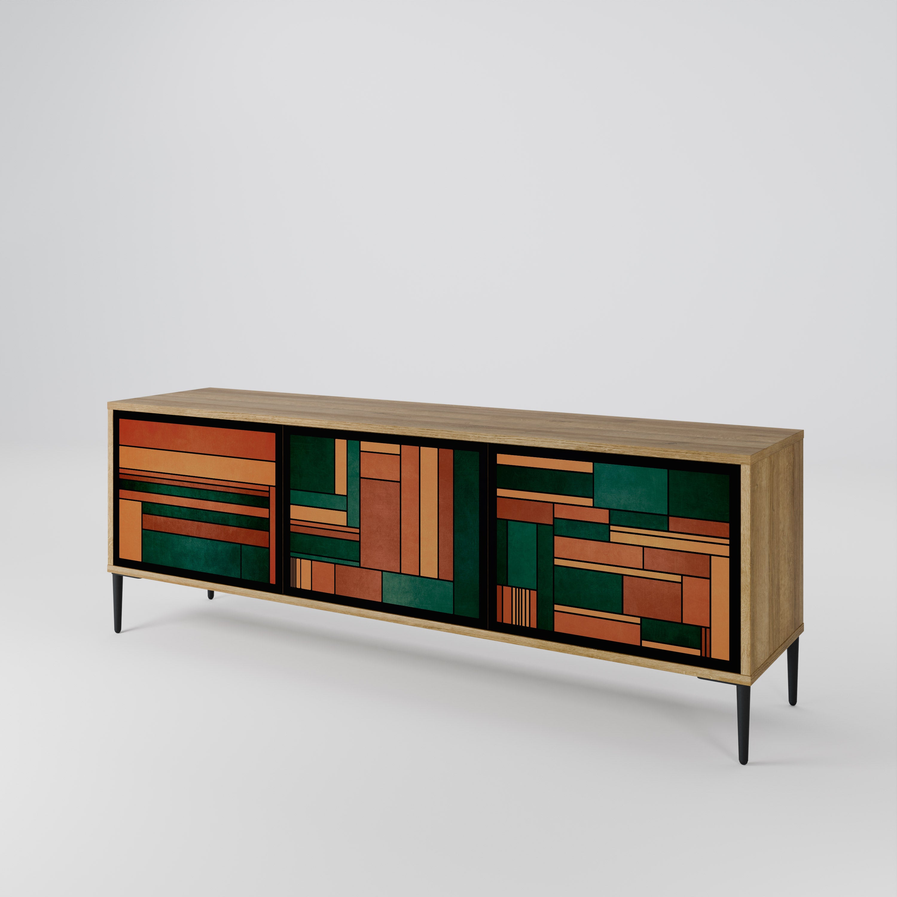 EARTHY FIGURES 3-Door TV Cabinet