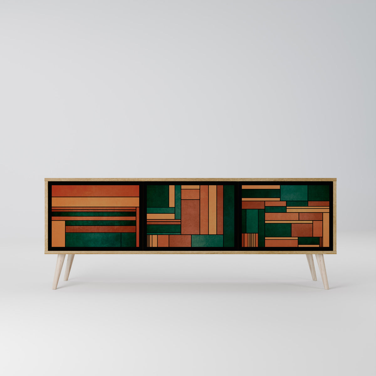 EARTHY FIGURES TV-bänk med 3 dörrar