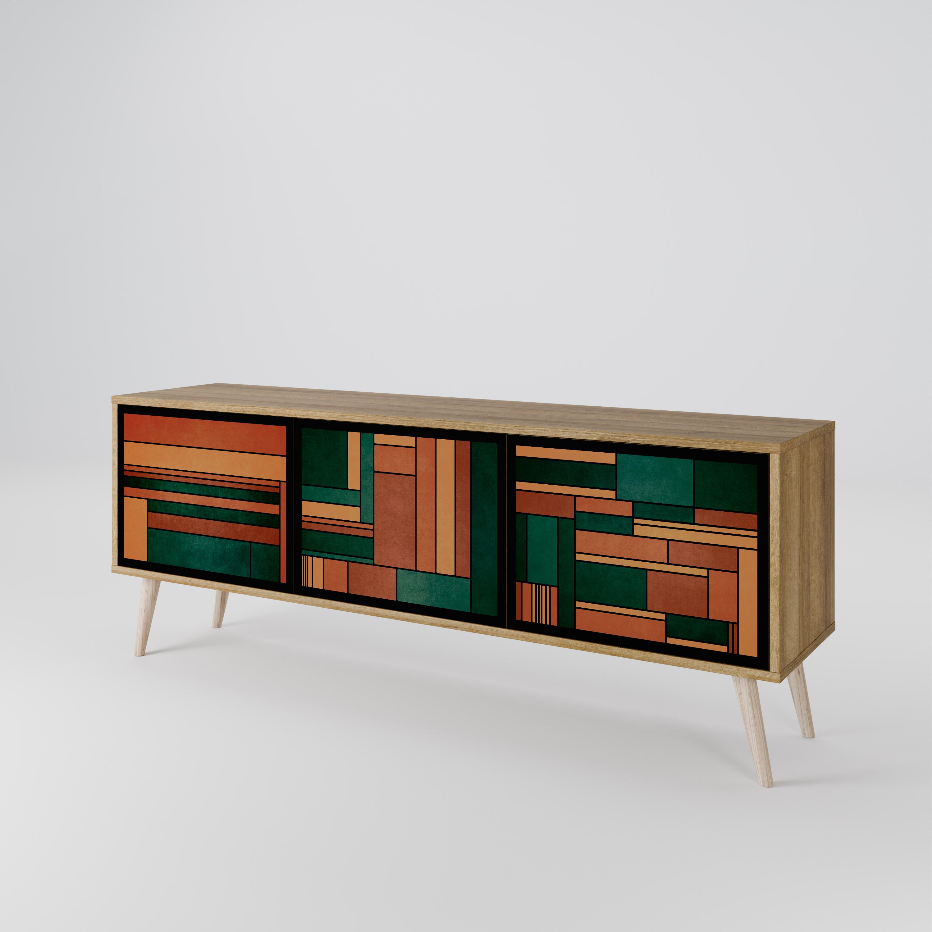 EARTHY FIGURES 3-Door TV Cabinet