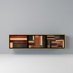 FIGURES OF NATURE 3-Door TV Stand in Oak Effect