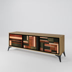 FIGURES OF NATURE 3-Door TV Stand in Oak Effect