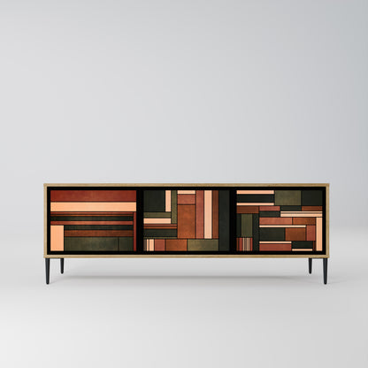 FIGURES OF NATURE 3-Door TV Stand in Oak Effect