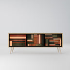 FIGURES OF NATURE 3-Door TV Stand in Oak Effect