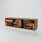 FIGURES OF NATURE 3-Door TV Stand in Oak Effect