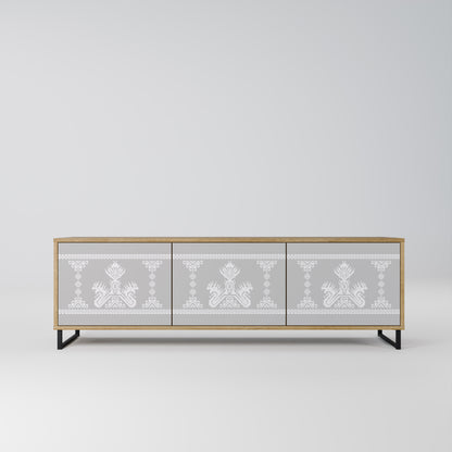THAI GRAY 3-Door TV Stand in Oak Effect