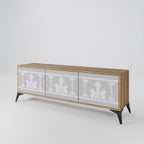 THAI GRAY 3-Door TV Stand in Oak Effect