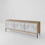 THAI GRAY 3-Door TV Stand in Oak Effect